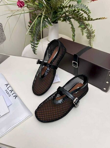 Балетки Alaïa женский кожа черный m0680625-1-3