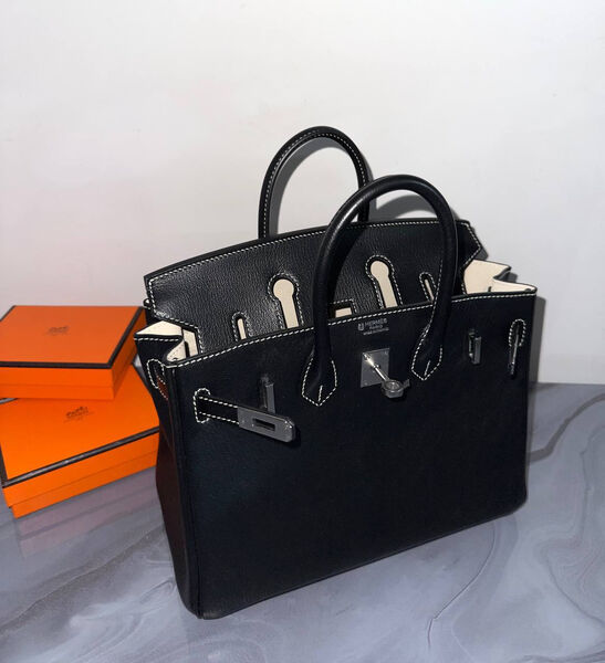 Сумка Hermès Birkin 25 женский кожа черный 153068-6