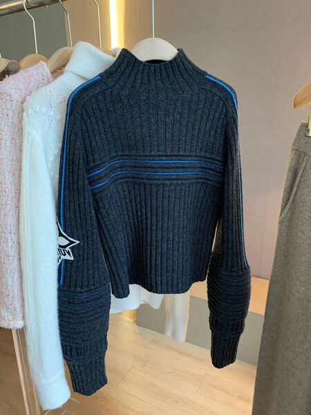 Свитер Louis Vuitton женский вязаная ткань графитовый 133027-3