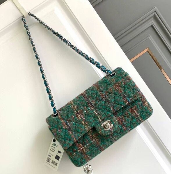 Сумка Chanel 2.55 женский твид болотный 122267