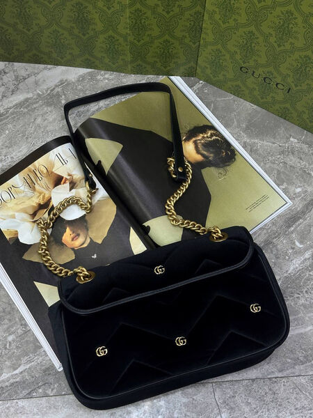 Сумка Gucci женский замша черный 134282-3