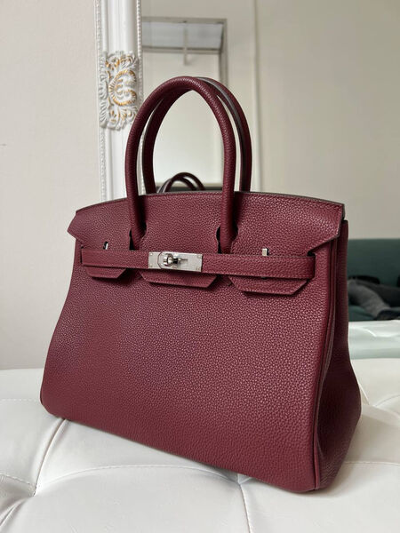 Сумка Hermès Birkin 30 женский кожа бордовый 146990