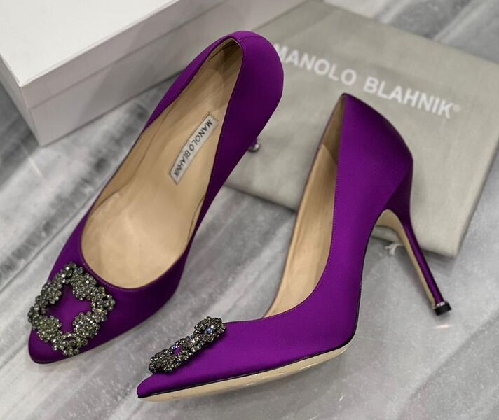 Туфли Manolo Blahnik женский сатин фиолетовый 122564