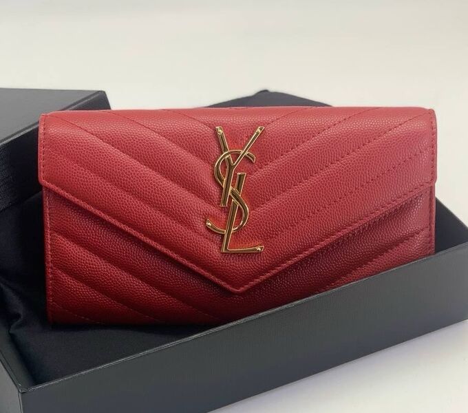 Кошелек Saint Laurent женский кожа бордовый 149771