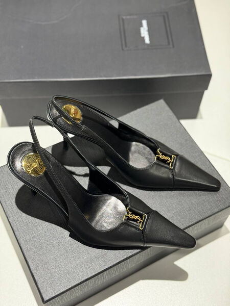Туфли Saint Laurent женский кожа черный 183769-3