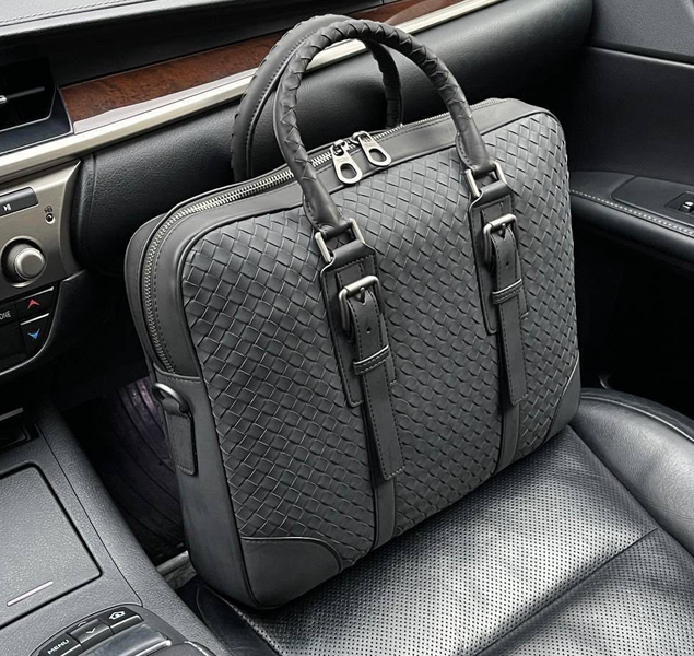 Мужской портфель Bottega Veneta мужской кожа черный 95750