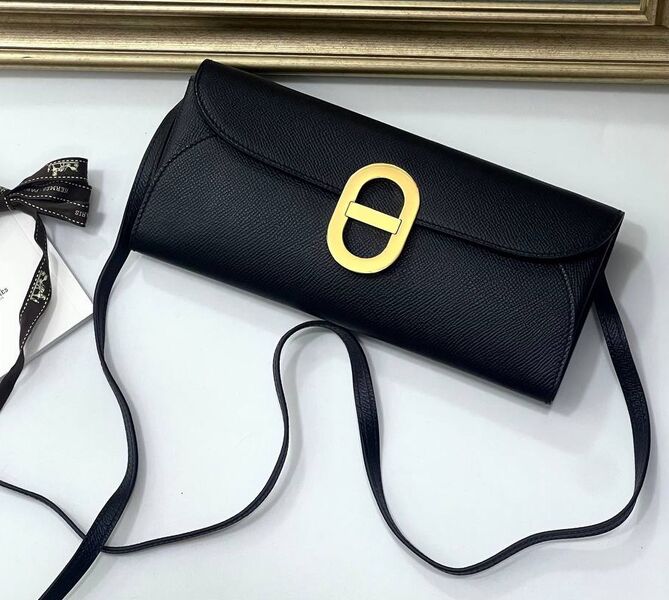 Сумка Hermèschaine D'ancre Wallet To Go женский кожа черный 138305