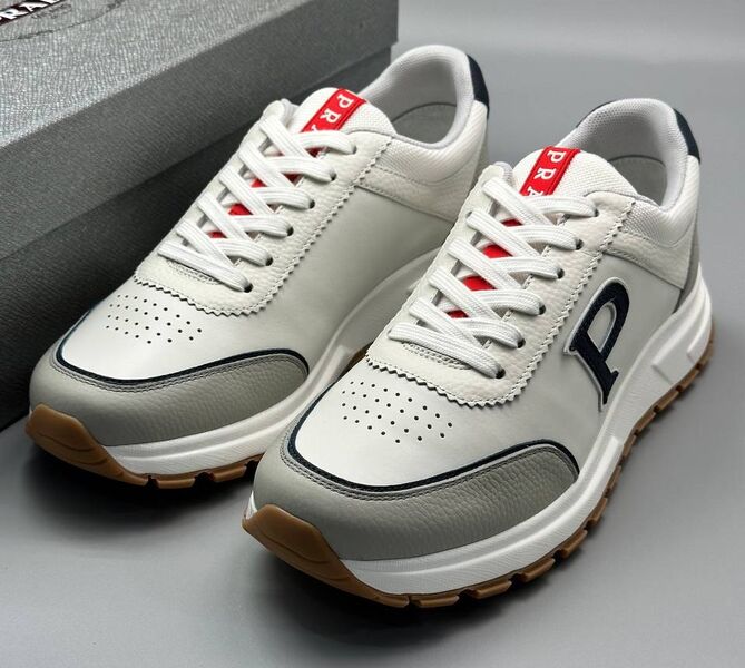 Мужские кроссовки Prada мужской кожа белый 190661