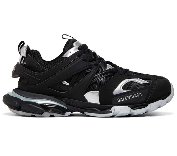Мужские кроссовки Balenciaga Track мужской кожа черный 146752
