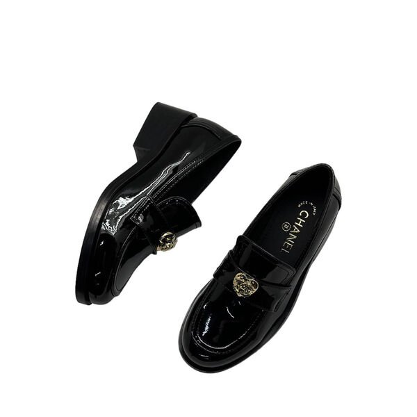 Лоферы Chanel женский кожа черный 103795-3