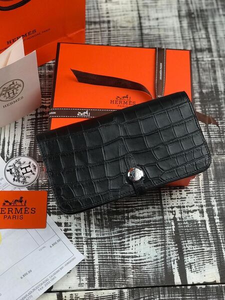 Купюрница Hermès мужской кожа черный 37321-8