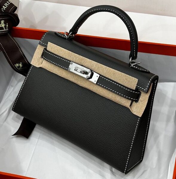 Сумка Hermèskelly Mini 20 женский кожа черный 127672