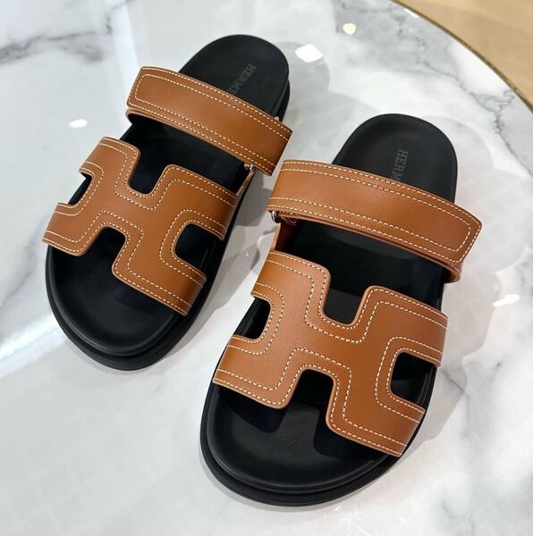 Шлепки Hermès женский кожа 183423