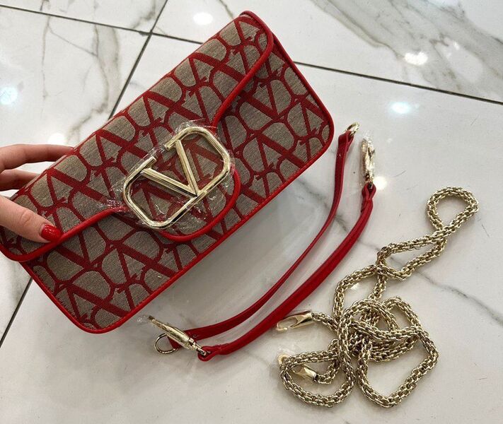 Сумка Valentino женский текстиль бордовый 102977