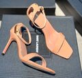 Босоножки Saint Laurent женский кожа страуса оранжевый 191520