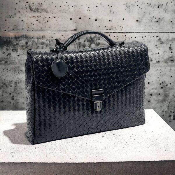 Мужской портфель Bottega Veneta мужской кожа черный 62002-5