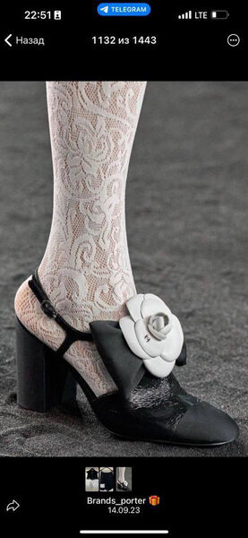 Туфли Chanel женский кожа черный 119055-3