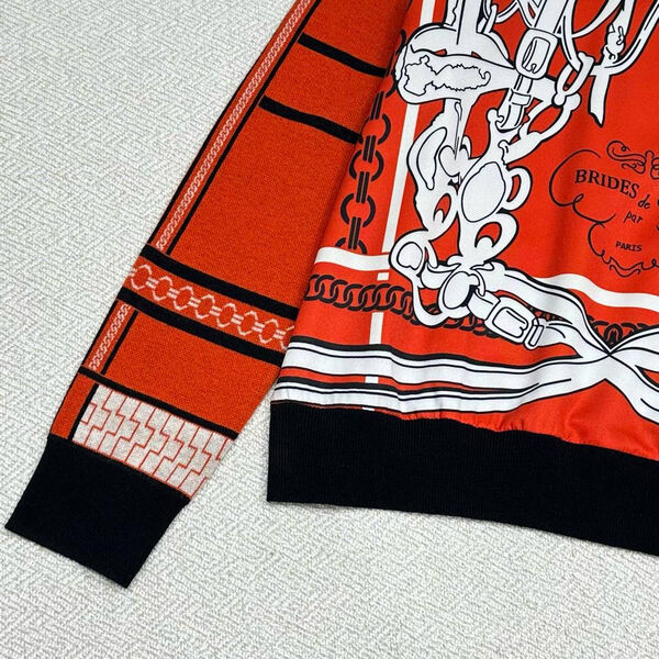 Свитер Hermès женский вязаная ткань бордовый 159697-6