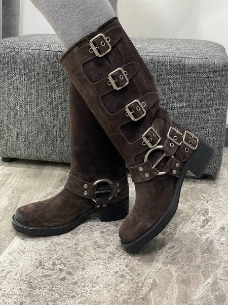 Сапоги Miu Miu женский замша 125968-8