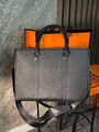 Мужской портфель Hermès мужской кожа черный 132082-6