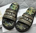 Шлепки Christian Dior женский текстиль золотой 111893