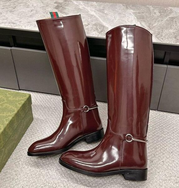Сапоги Gucci женский кожа бордовый 166827