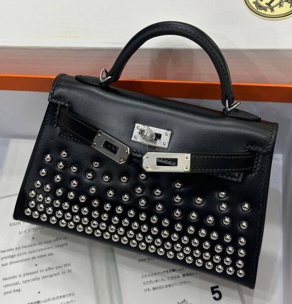 Сумка Hermèskelly Mini женский кожа черный 135068
