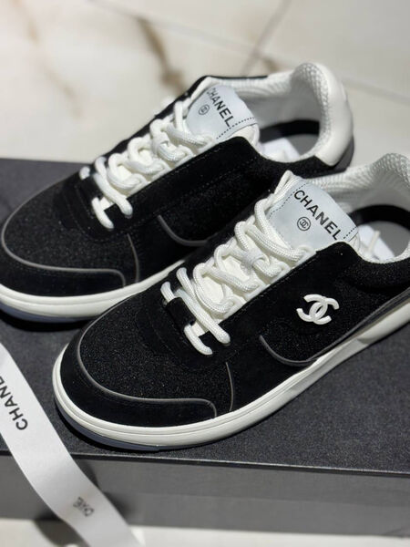 Кеды Chanel женский замша черный 159811-2