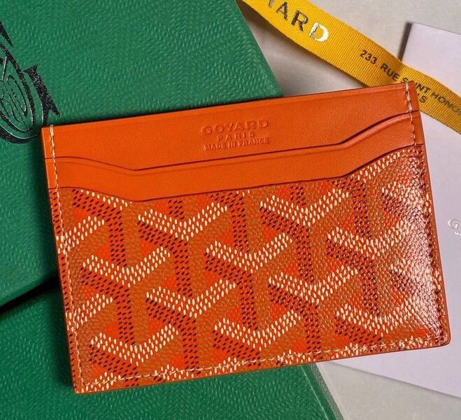 Картхолдер Goyard мужской кожа оранжевый 195503