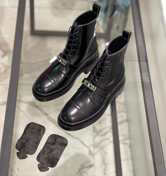 Ботинки Hermès женский кожа черный 13980-2