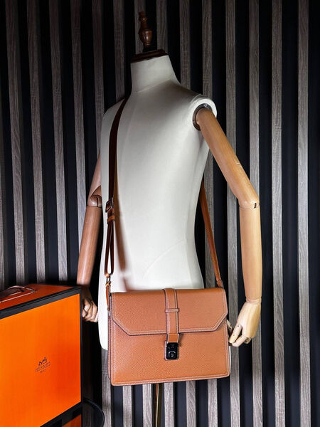 Мужская сумка мессенджер Hermès мужской кожа 134995-2