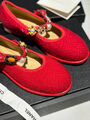 Балетки Chanel женский текстиль бордовый 155950-4