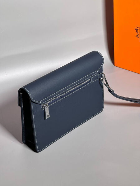 Мужской клатч Hermès мужской кожа синий 150131-3