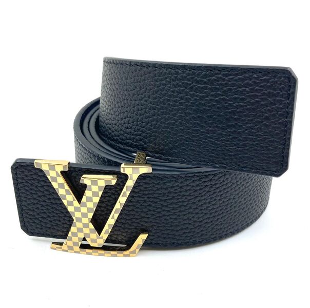 Ремень мужской двухсторонний Louis Vuitton мужской кожа синий 63837