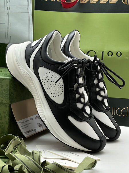 Кроссовки Gucci женский кожа черный 122676-3