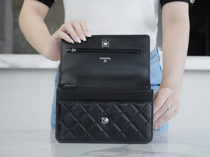 Сумка Chanel женский кожа черный 127438-4