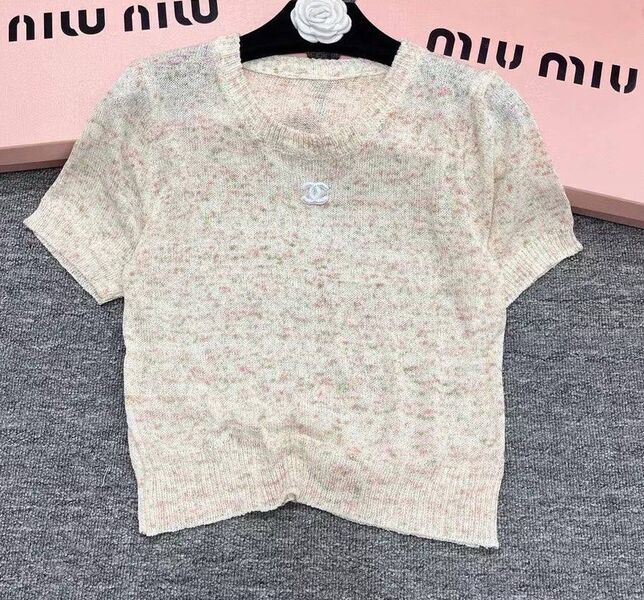 Футболка Chanel женский бежевый 152630