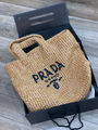 Сумка Prada женский вязаная ткань бежевый 77205-4