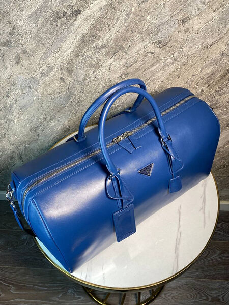 Дорожная сумка Prada мужской кожа синий 170413-2