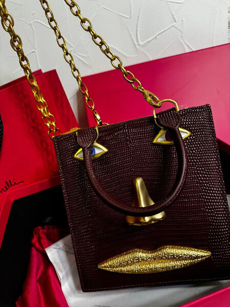 Сумка Schiaparelli женский кожа бордовый 174276-7