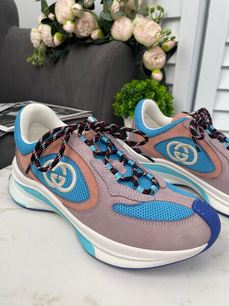 Кроссовки Gucci женский замша графитовый 138956-2