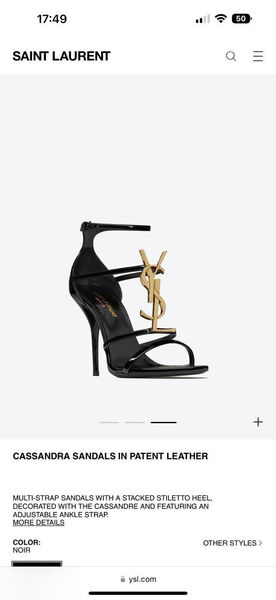 Босоножки Saint Laurent женский кожа черный 114311-9