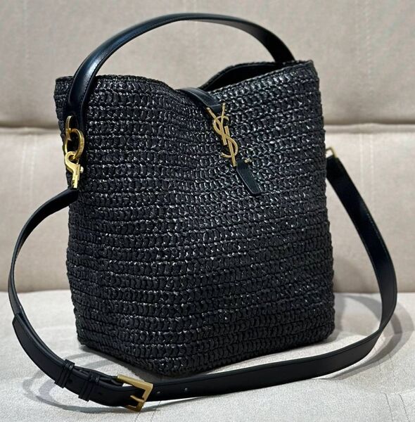 Сумка Saint Laurent женский солома черный 149744