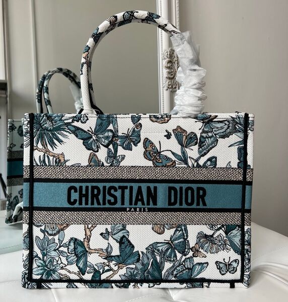 Сумка Christian Dior Book 36 женский текстиль бирюзовый 141849
