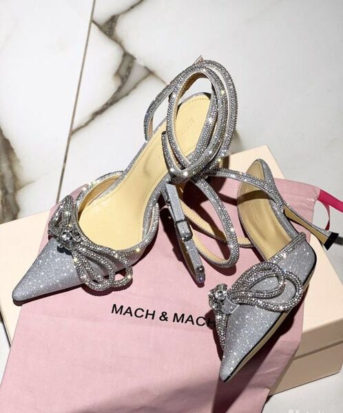 Босоножки Mach&Mach женский сатин графитовый 5181-8