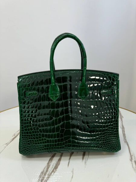 Сумка Hermès Birkin 25 женский кожа болотный 162973-2