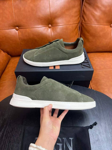 Мужские кеды Zegna мужской замша болотный 165774-2