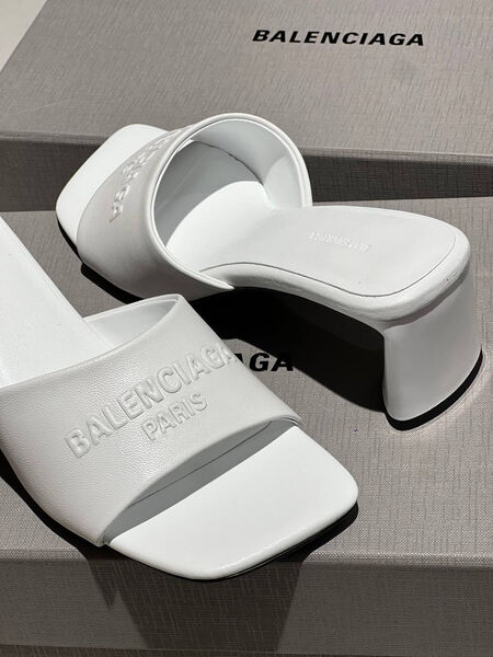 Шлепки Balenciaga женский кожа белый 150825-4