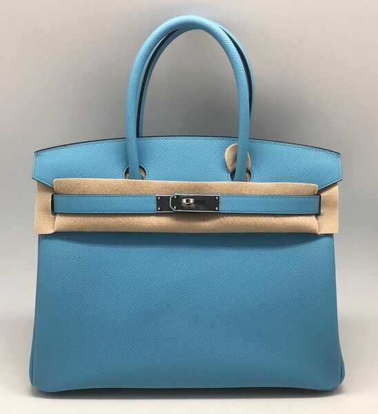 Сумка Hermès Birkin 30 ручная работа женский кожа бирюзовый 75349