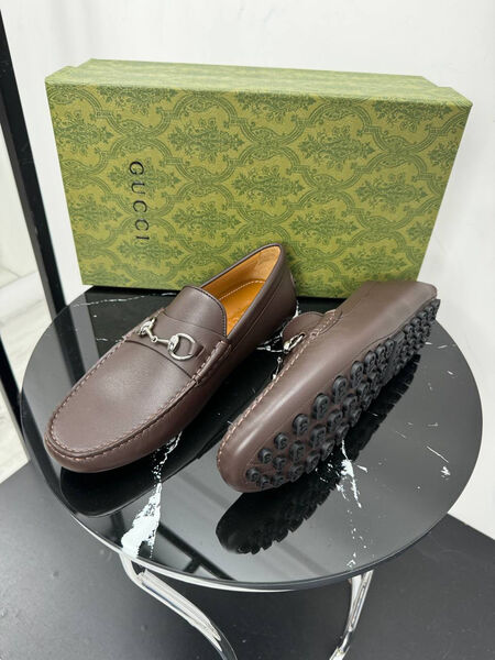 Мужские мокасины Gucci мужской кожа 195753-3